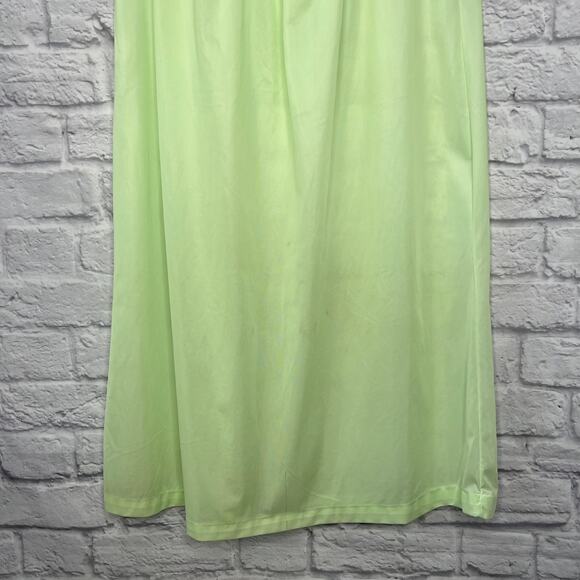 Vintage Nancy King Short Nylon Satin Nightgown Mint Green Size M Floral - Picture 3 of 6